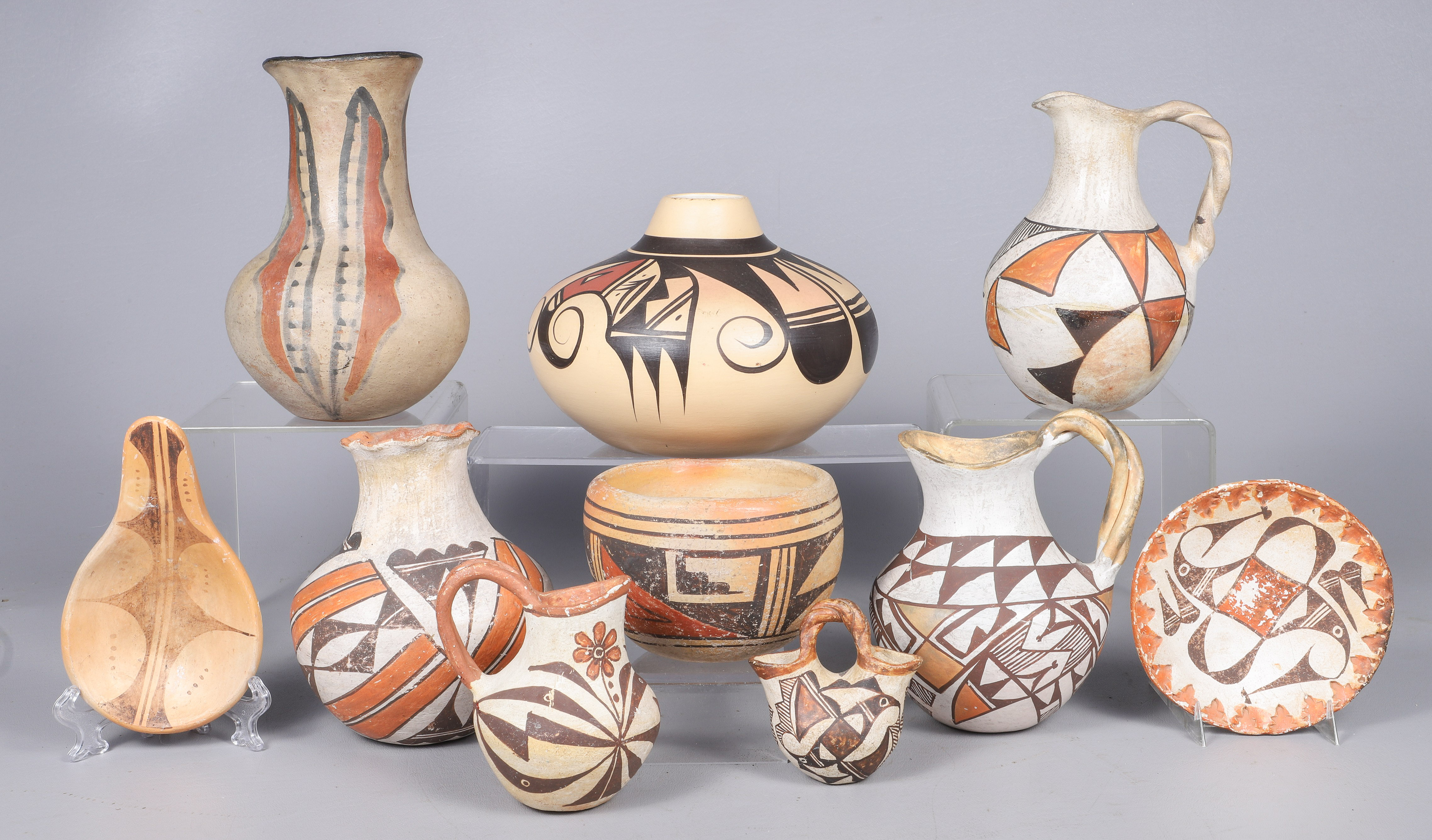  10 Acoma pottery pieces to include 318029