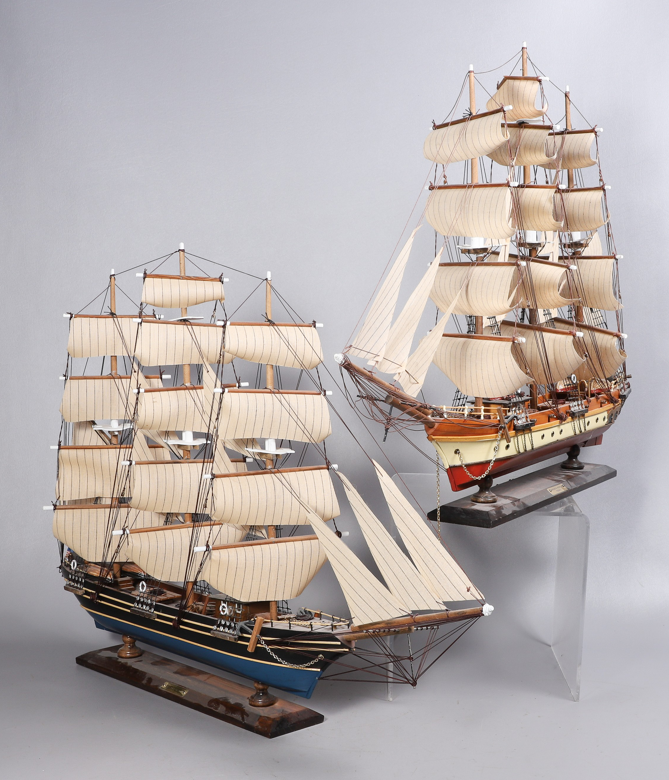 (2) Sailing ship models, c/o "Red