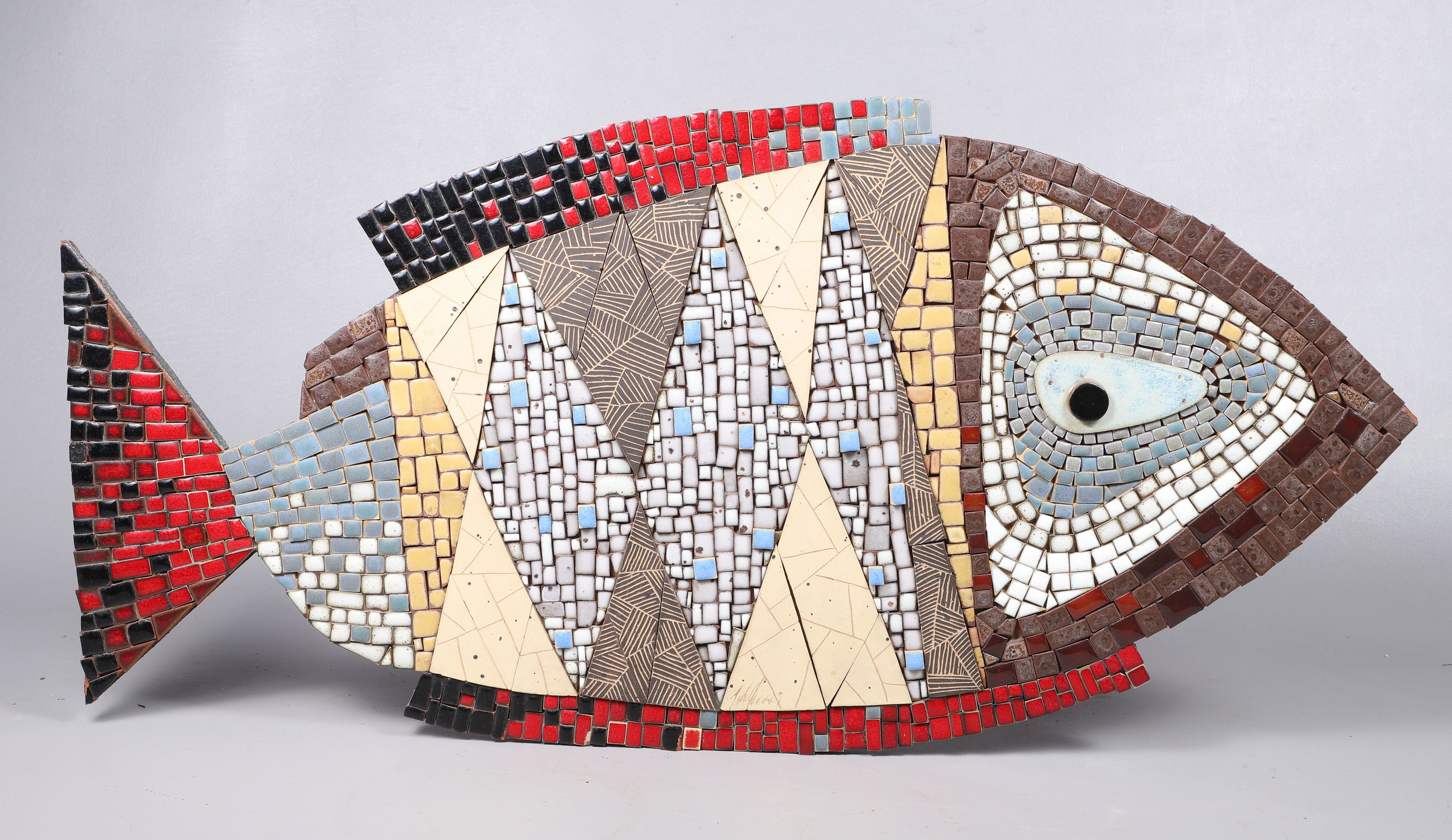 Mosaic tile modernist fish wall 318060