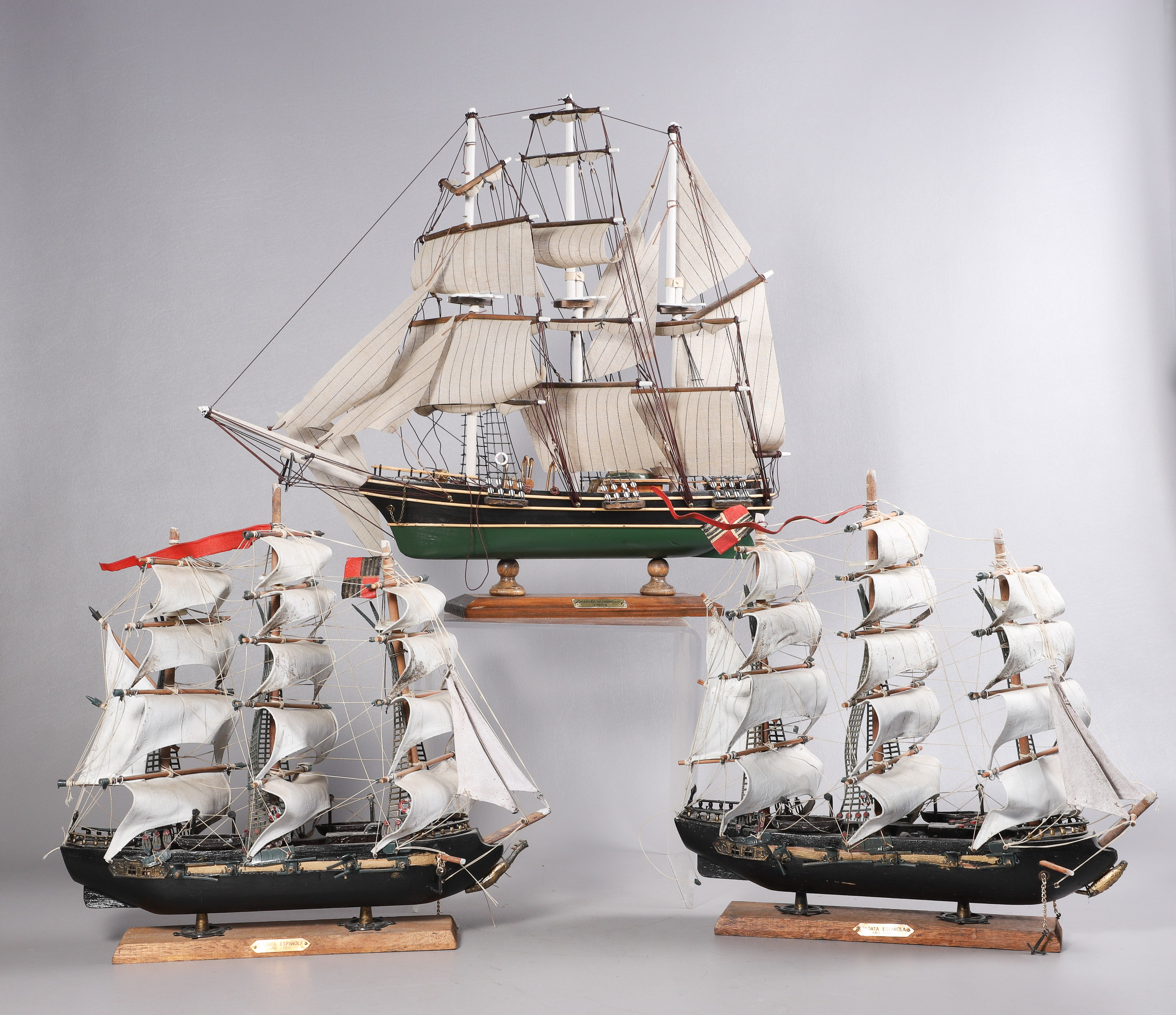 (3) Sailing ship models, c/o "Charles