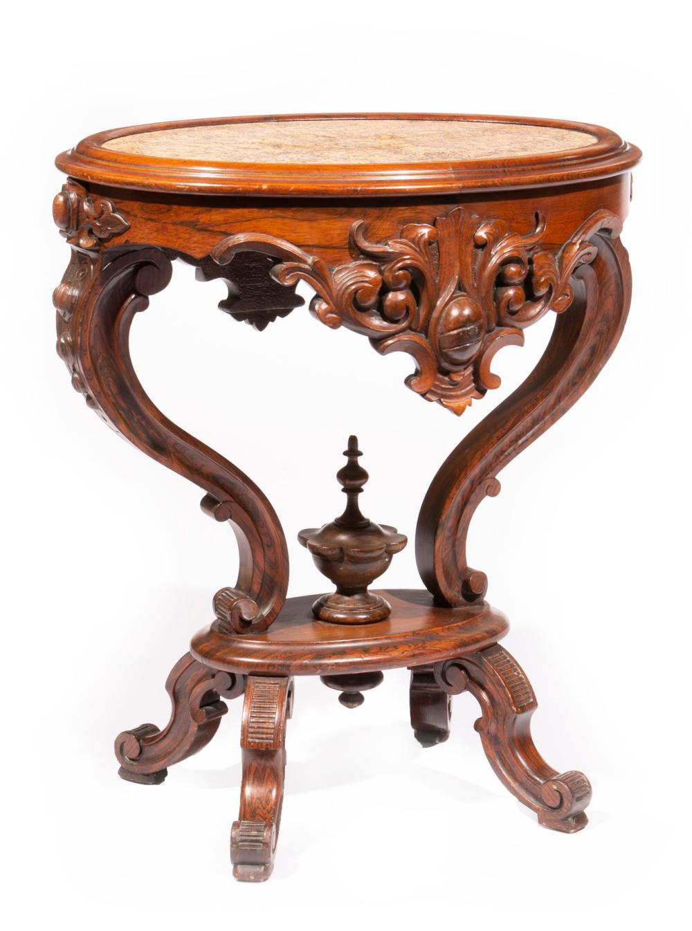 AMERICAN ROCOCO CARVED ROSEWOOD