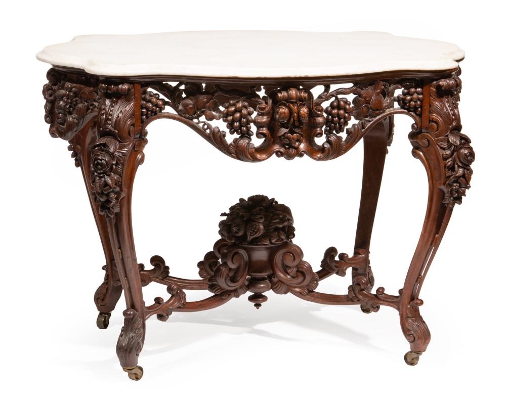 ROSEWOOD CENTER TABLE, ATTR. BELTERAmerican