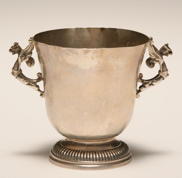 German hammered silver cup with