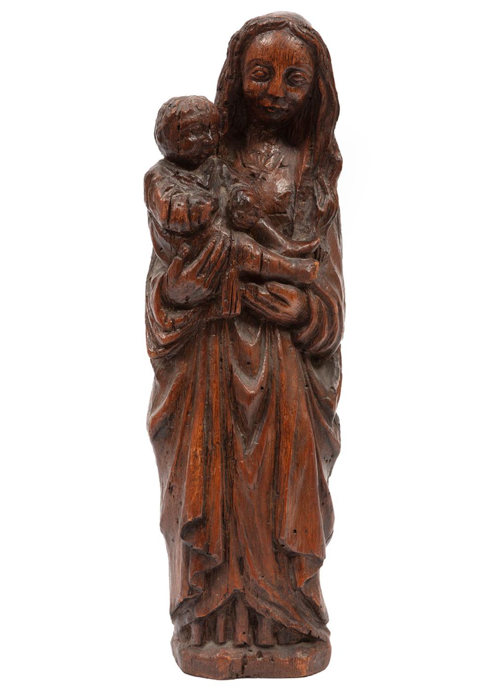 CARVED FIGURE OF MARY AND THE CHRIST