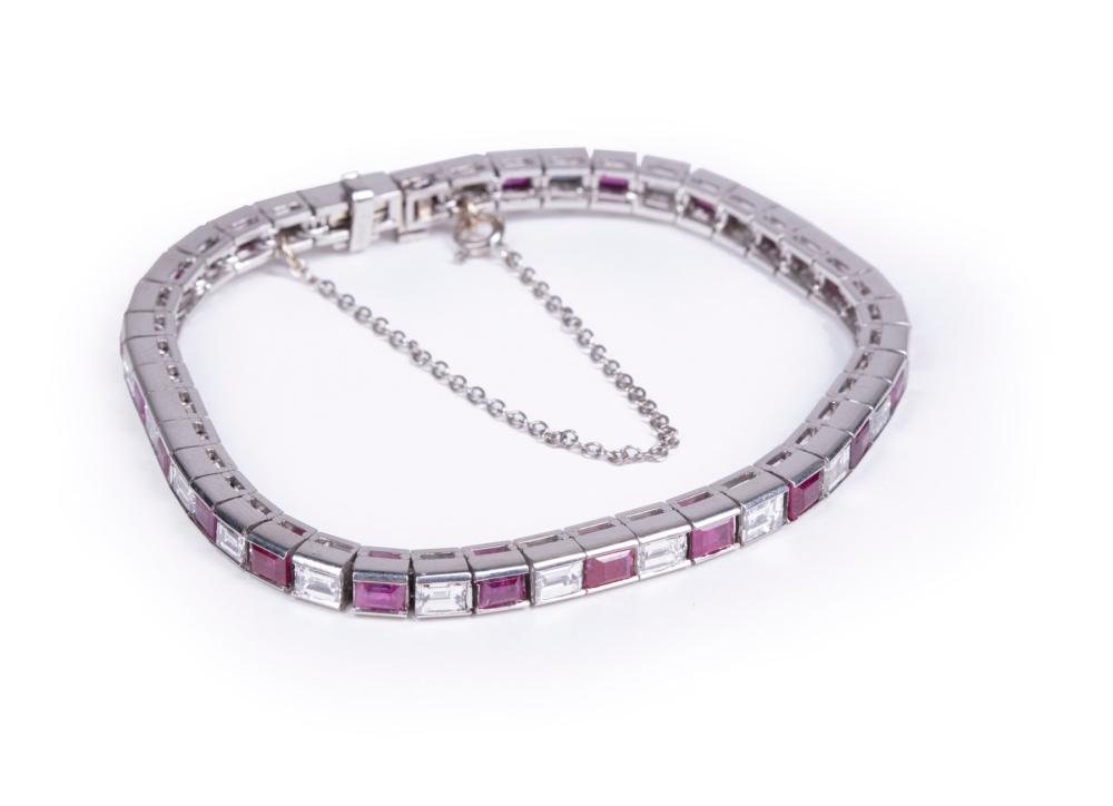 14 KT WHITE GOLD RUBY AND DIAMOND 3181d5