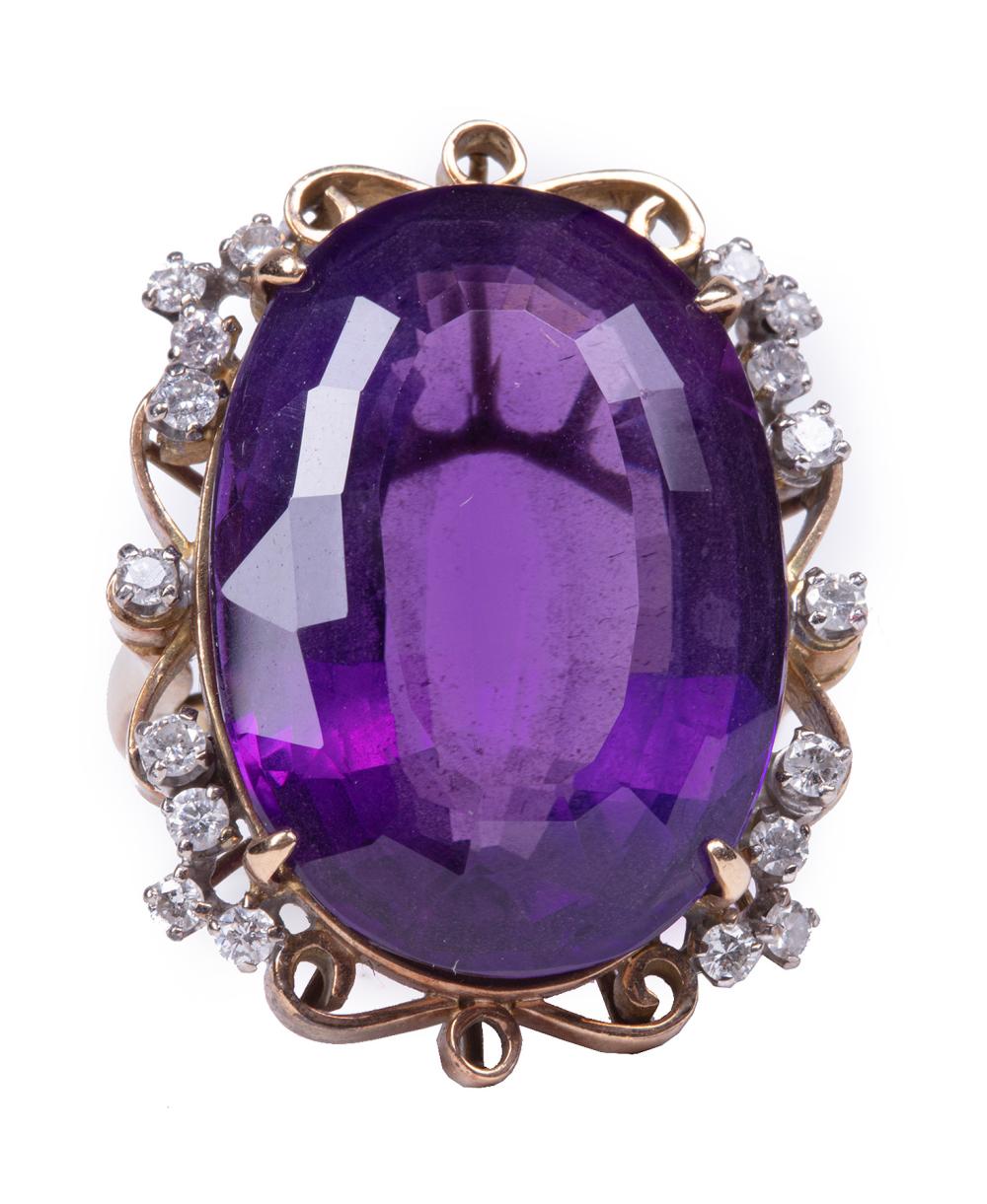 14 KT YELLOW GOLD AMETHYST AND 3181e6