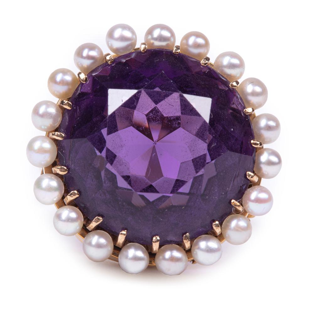 18 KT YELLOW GOLD AMETHYST AND 3181e8