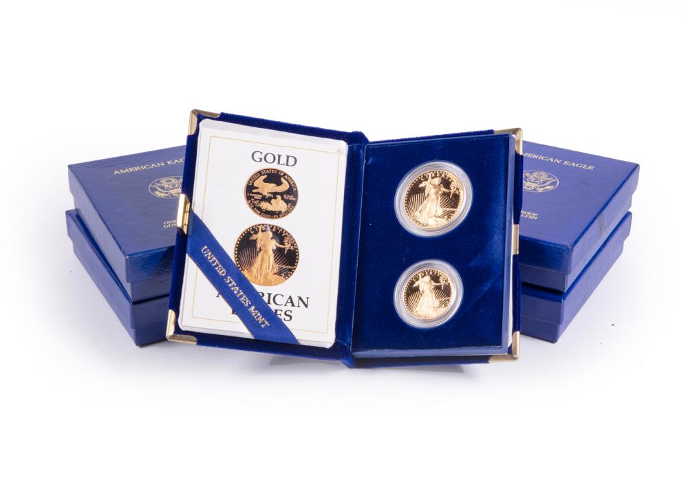 SIX AMERICAN EAGLE PROOF GOLD BULLION