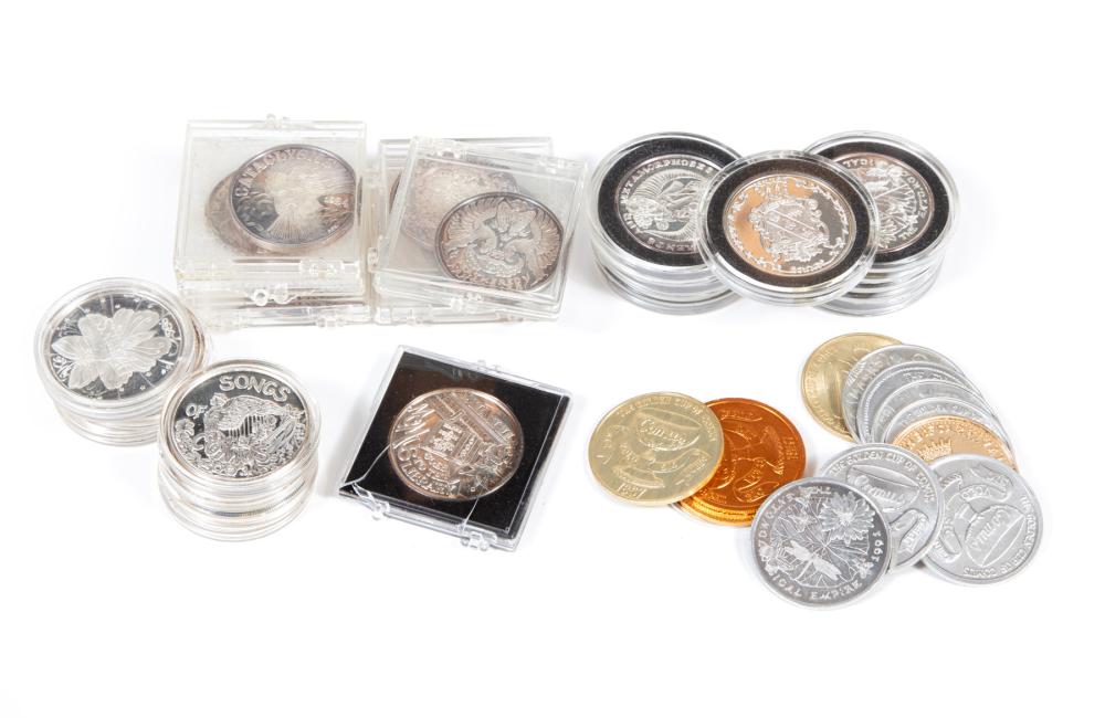 TWENTY-TWO .999 FINE SILVER DOUBLOONS[MARDI