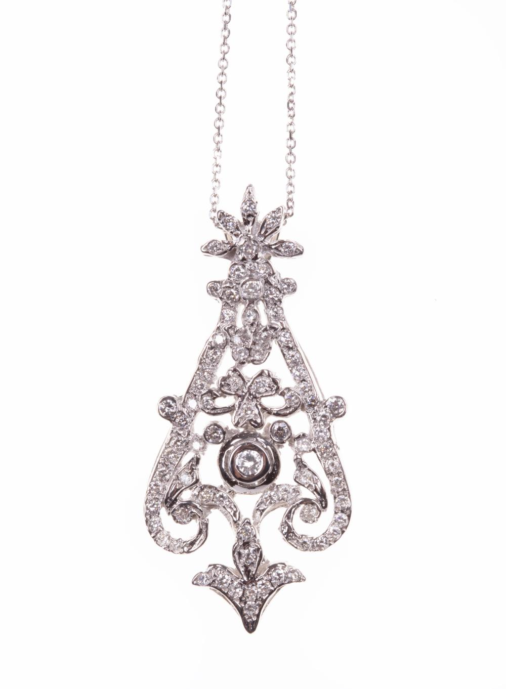 14 KT WHITE GOLD AND DIAMOND PENDANT 3182a6