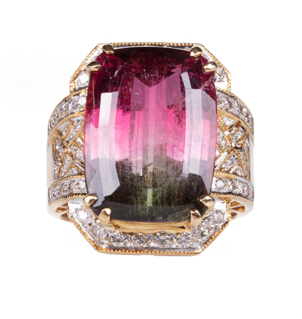 18 KT YELLOW GOLD TOURMALINE 3182b6