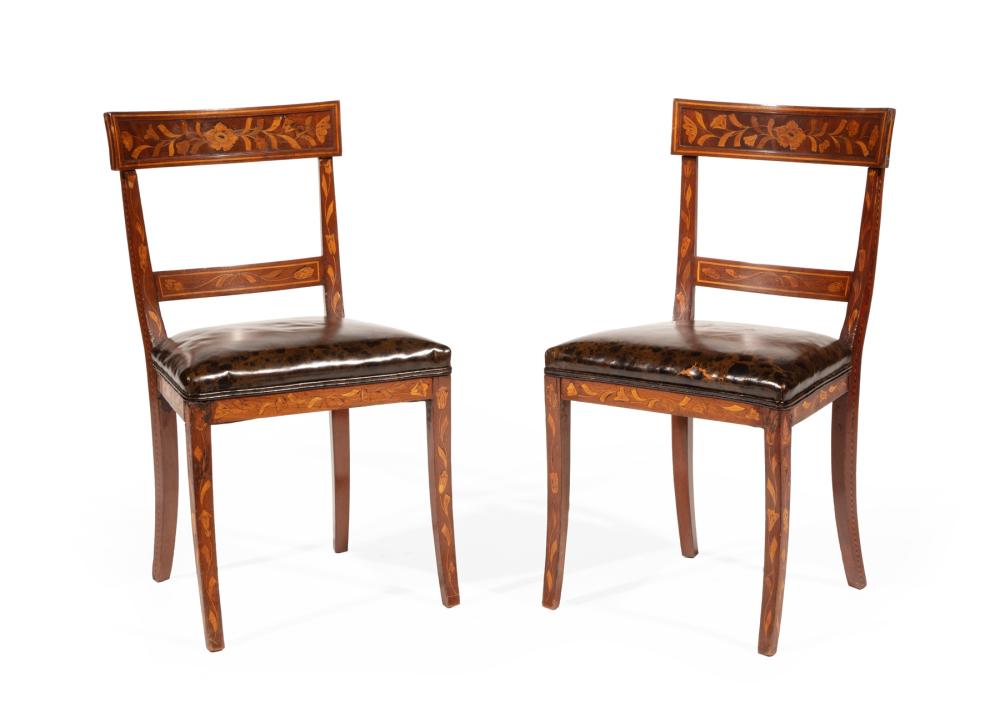 CONTINENTAL MARQUETRY SIDE CHAIRSPair 3182db