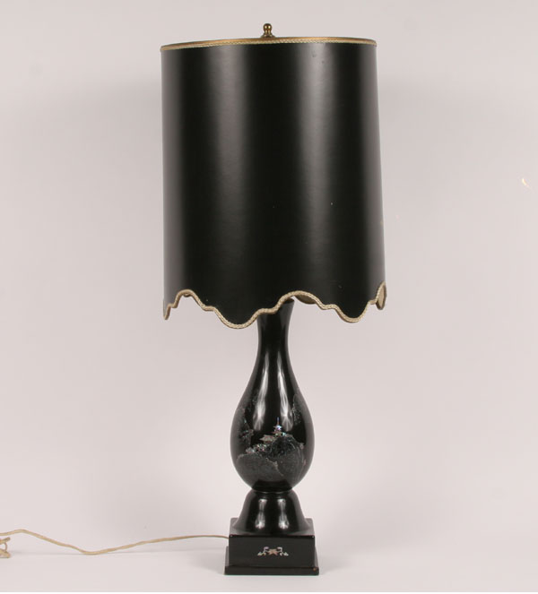Vintage enameled oriental lamp