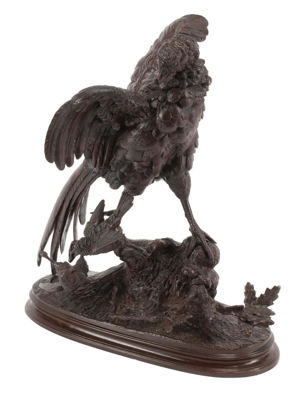 PATINATED BRONZE FIGURAL PHEASANT 31830a