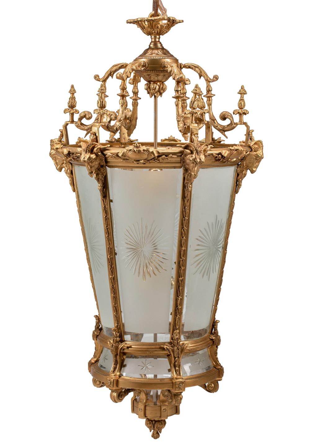 LOUIS XVI STYLE GILT BRONZE LANTERNLarge 318318