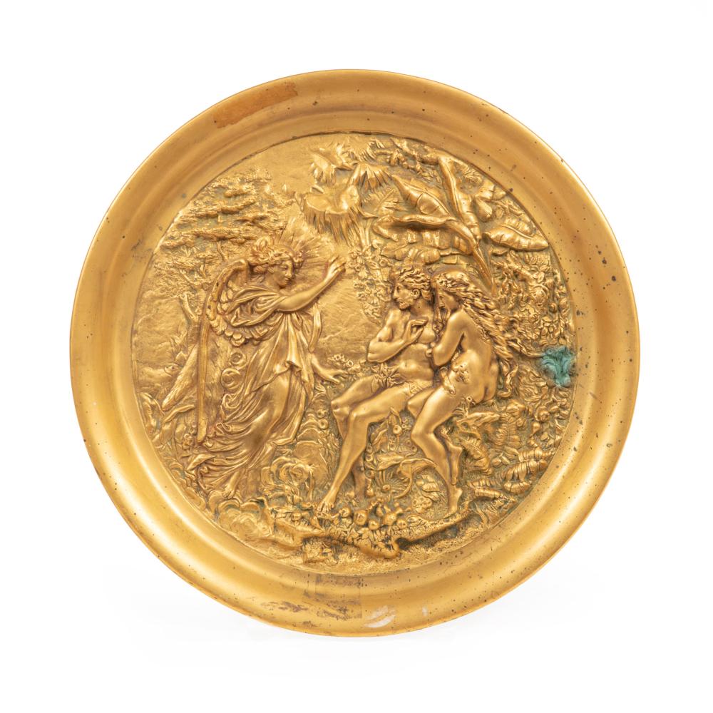 CONTINENTAL GILT BRONZE RELIEF