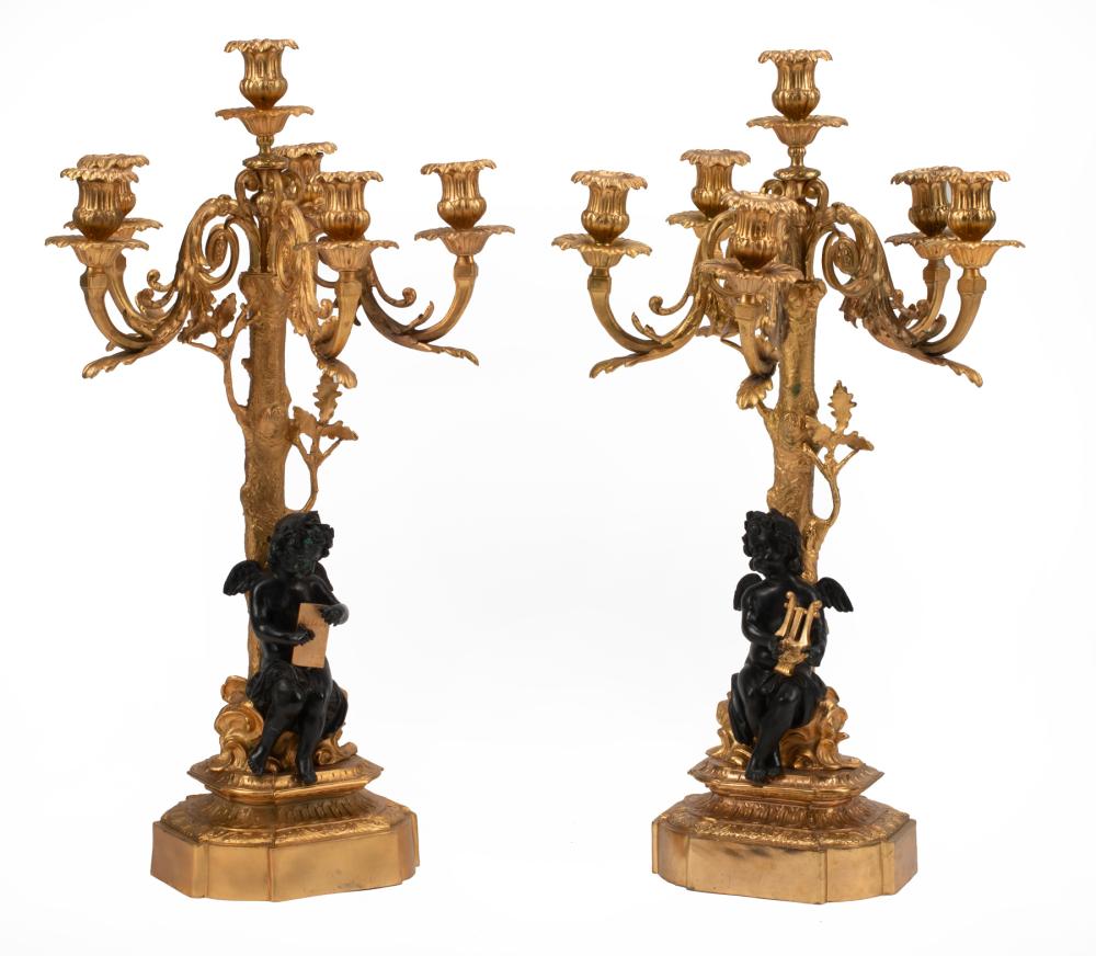 LOUIS XV-STYLE GILT, PATINATED