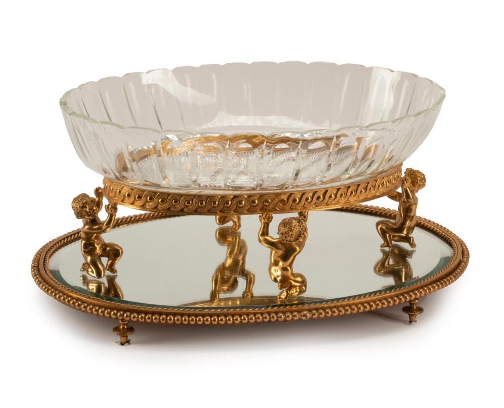 LOUIS XV-STYLE GILT BRONZE, CRYSTAL