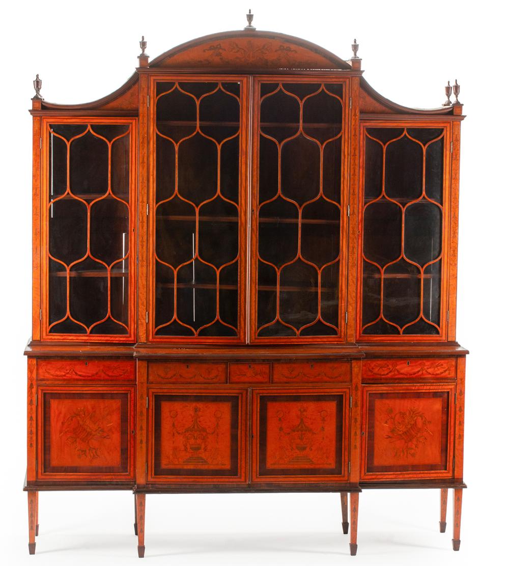 EDWARDIAN INLAID SATINWOOD BREAKFRONT 31844f