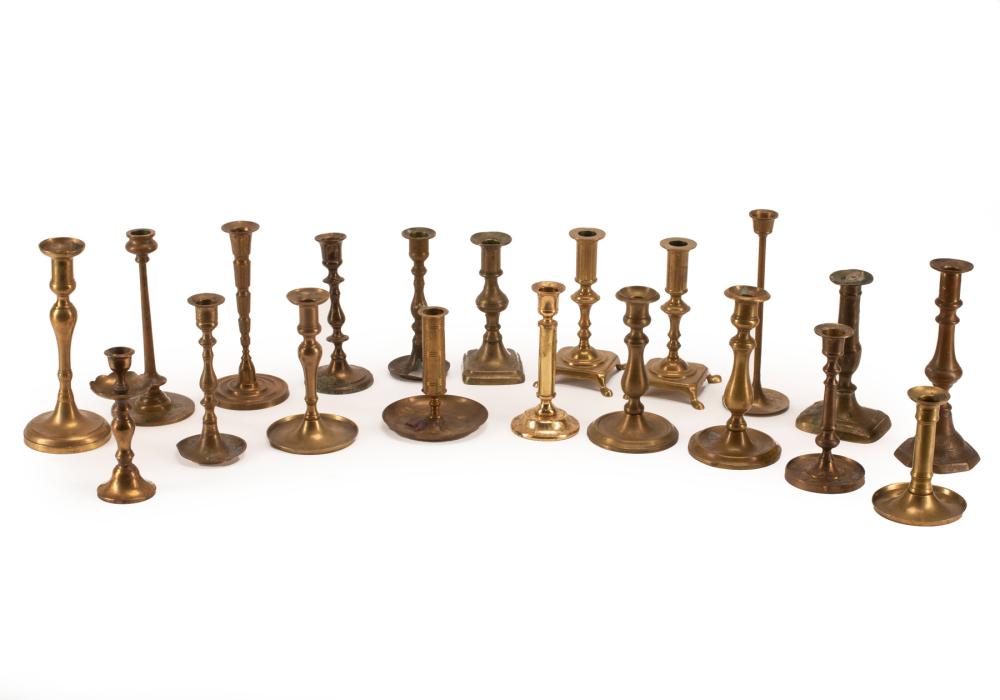 TWENTY CONTINENTAL BRASS CANDLESTICKSTwenty 31845b