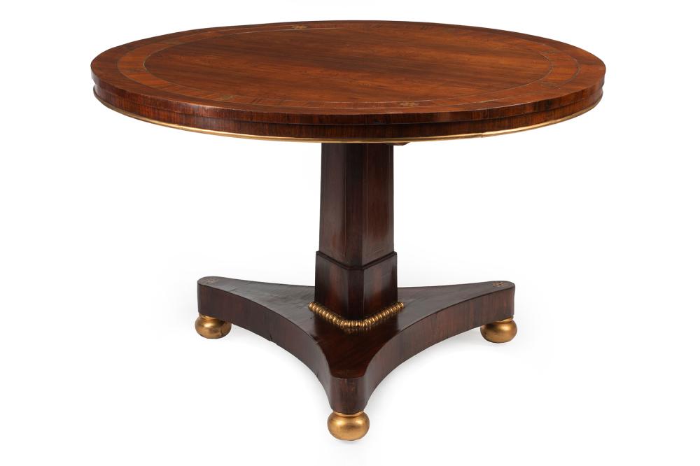 REGENCY-STYLE INLAID ROSEWOOD TILT-TOP