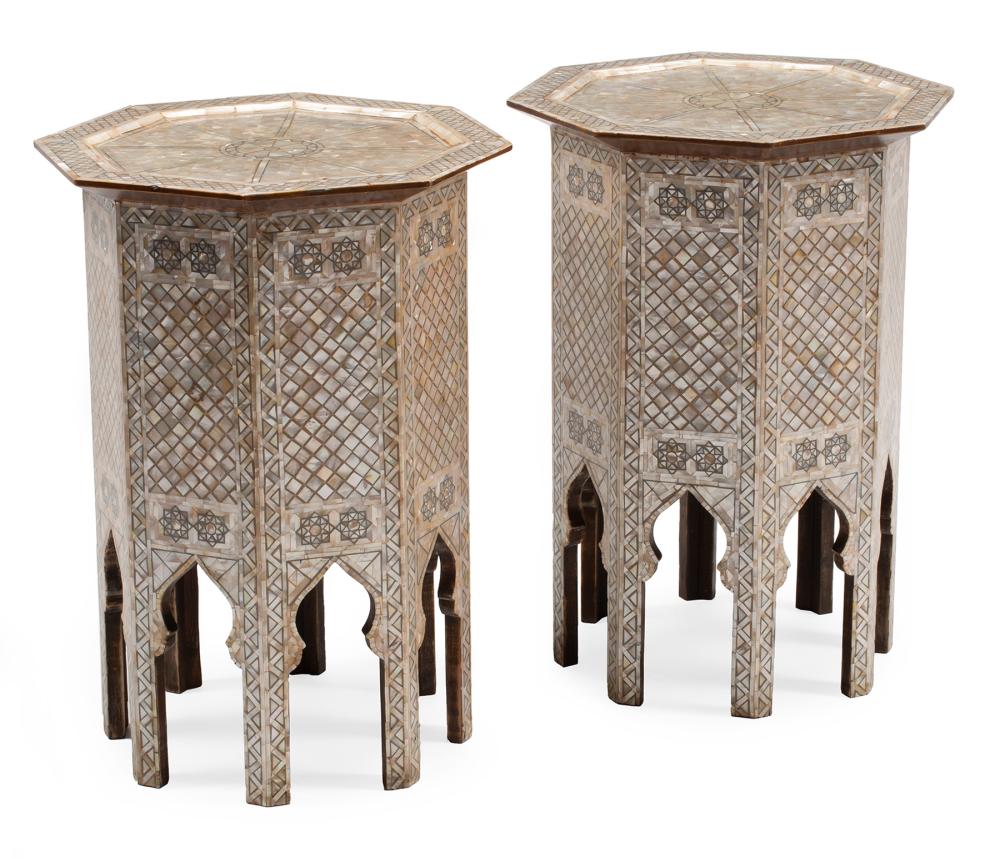 MOORISH STYLE INLAID TABOURET TABLESPair 318473