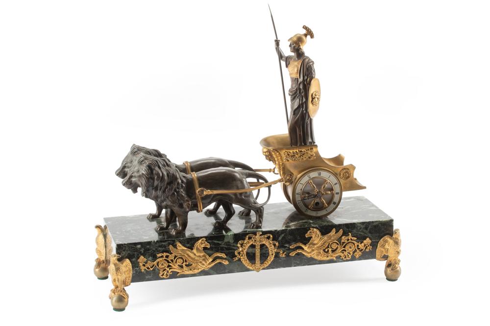 EMPIRE-STYLE BRONZE FIGURAL MANTEL