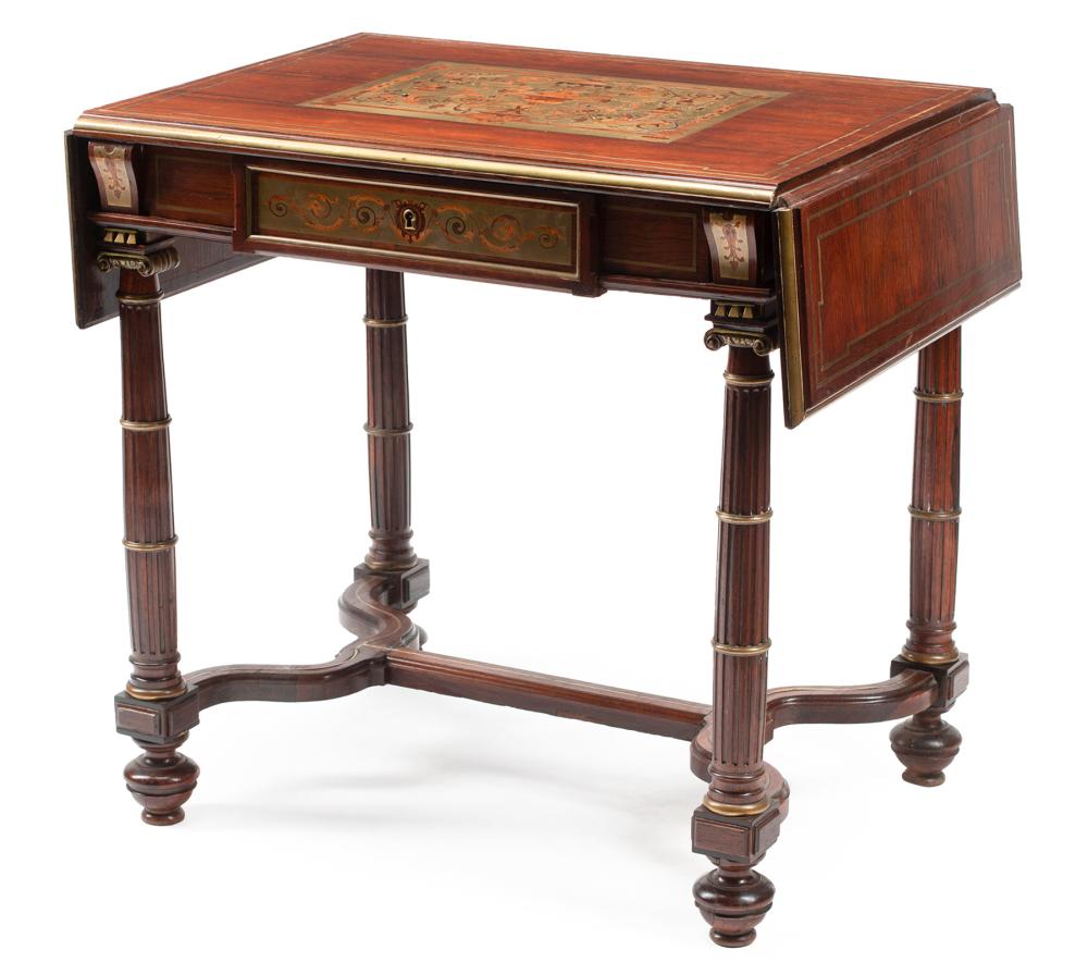 LATE REGENCY BRASS INLAID ROSEWOOD 31847d