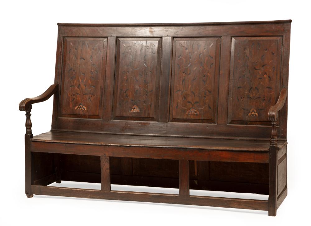 WELSH CARVED AND INLAID OAK SETTLEWelsh 318531