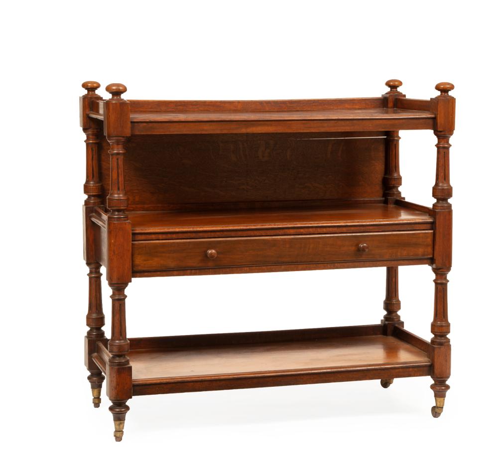 WILLIAM IV CARVED MAHOGANY THREE-TIER