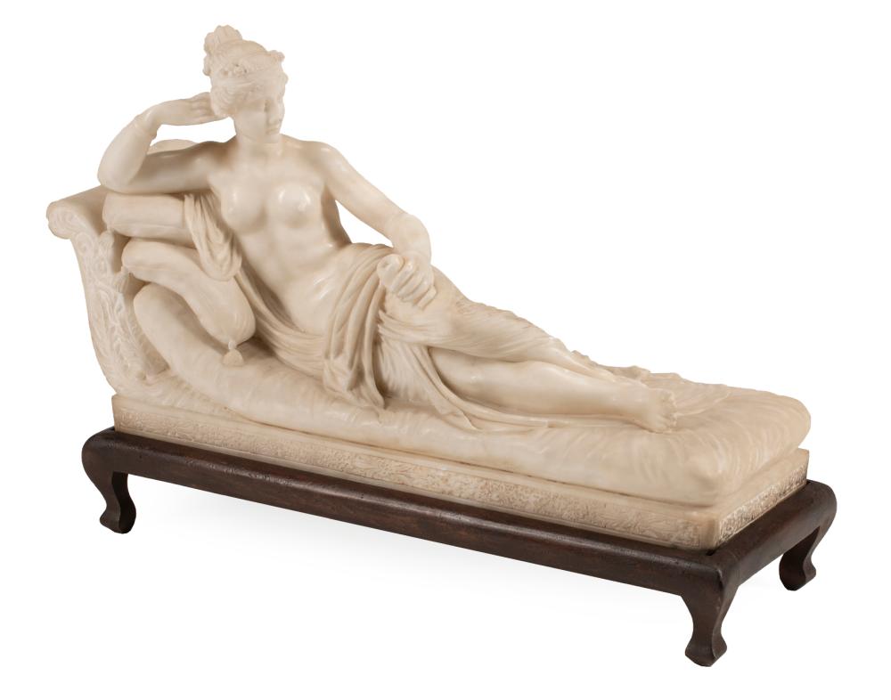 CARVED ALABASTER OF PAULINE BONAPARTE Carved 31855d