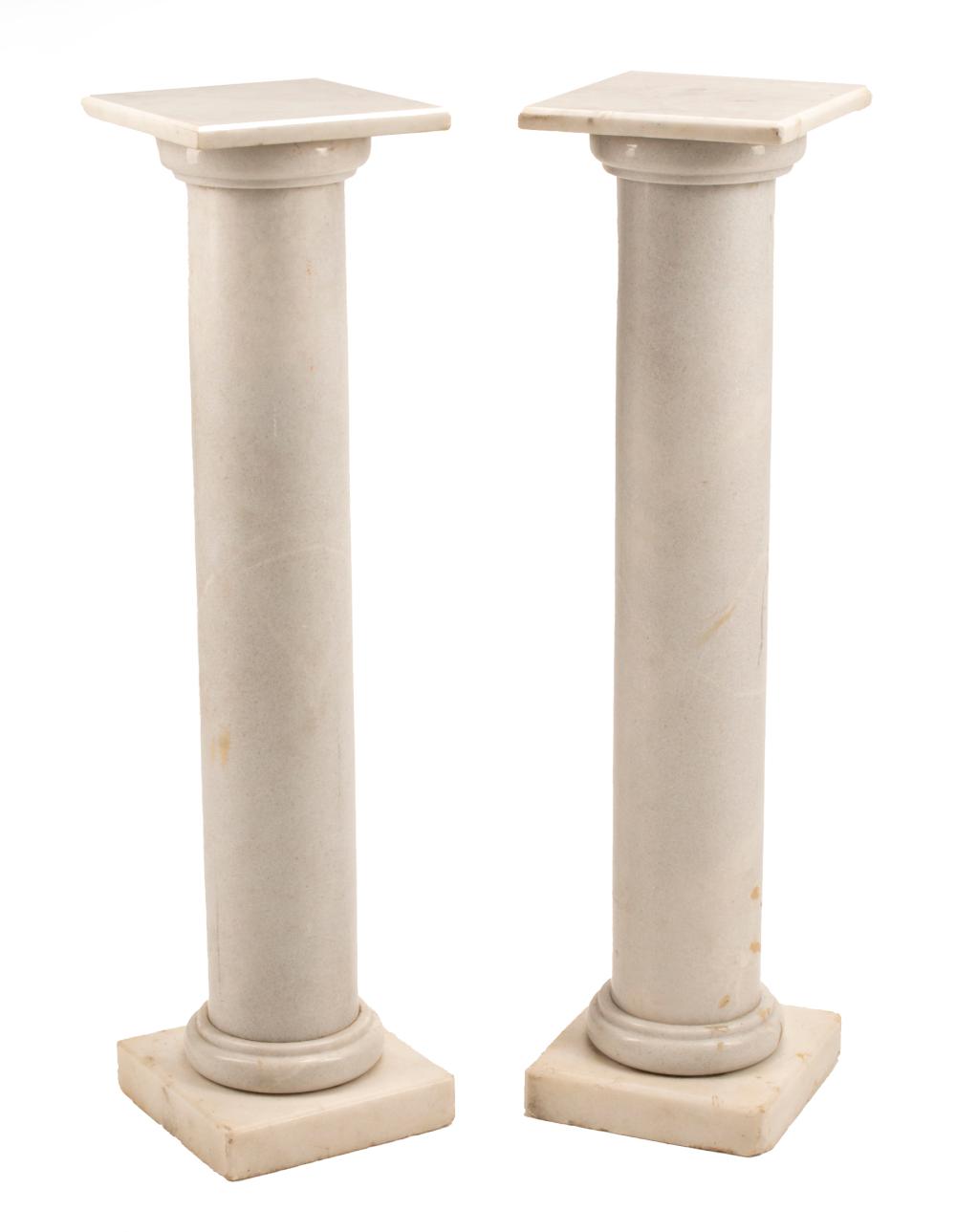 PAIR OF CONTINENTAL CARRARA MARBLE