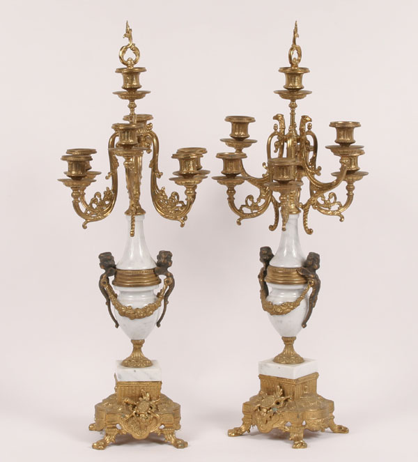 Brass and marble candelabra classical 4f3de