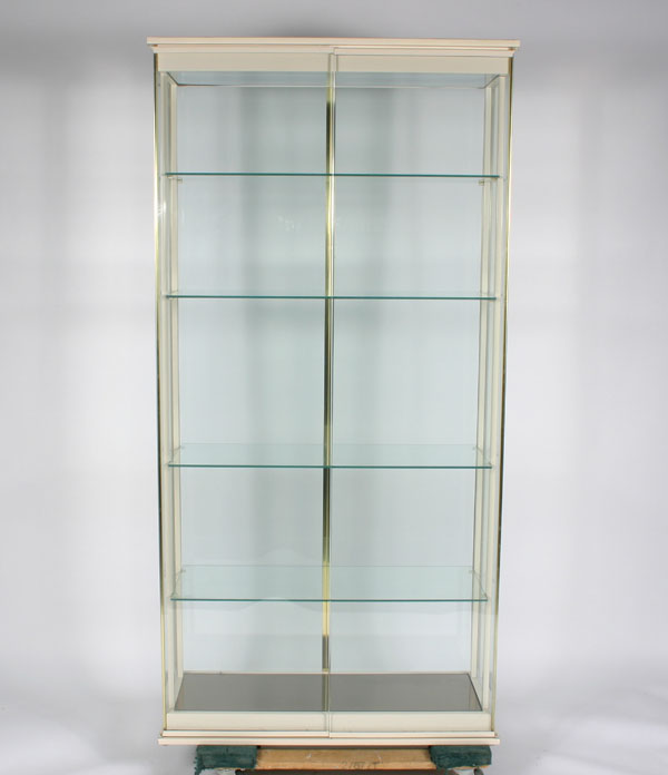 Modern showcase; four glass sides,