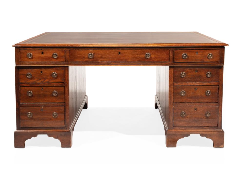 GEORGIAN-STYLE OAK PARTNERS DESKGeorgian-Style