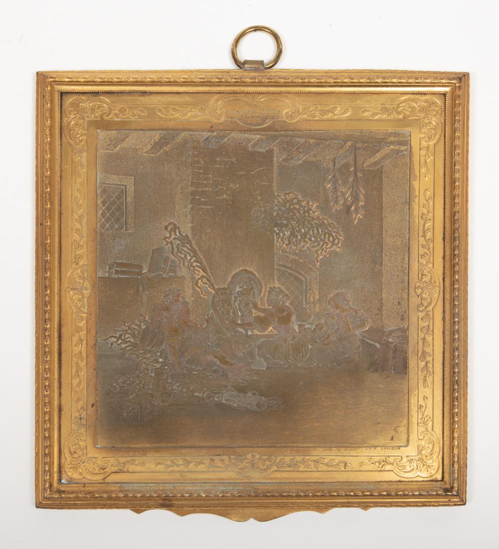 ANTIQUE BRONZE PLAQUE AFTER FRAGONARDAntique