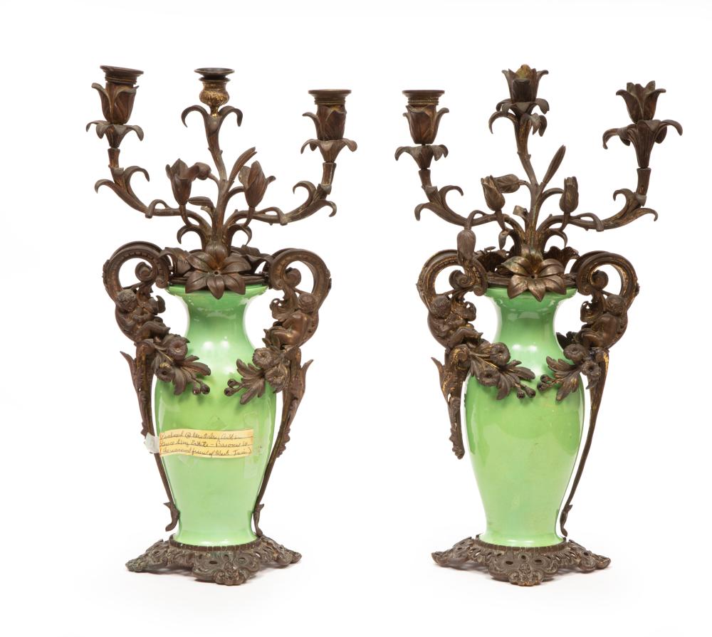 BRONZE MOUNTED GREEN PORCELAIN 3187be
