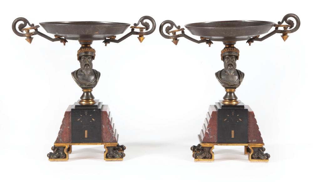 PAIR OF NAPOLEON III BRONZE AND