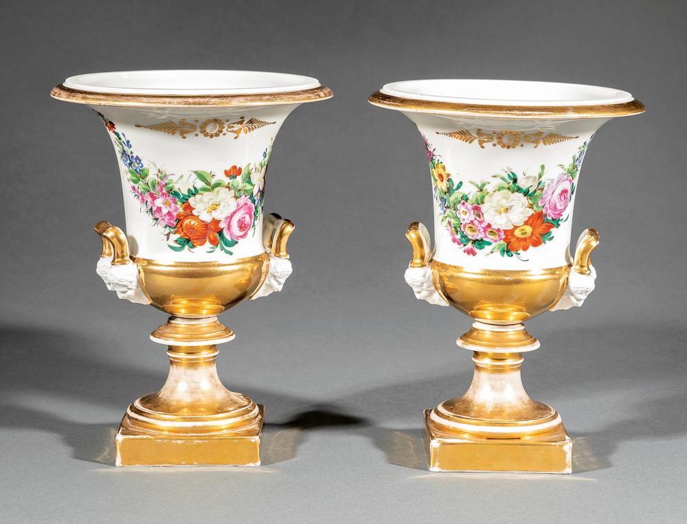 PAIR OF PARIS POLYCHROME AND GILT