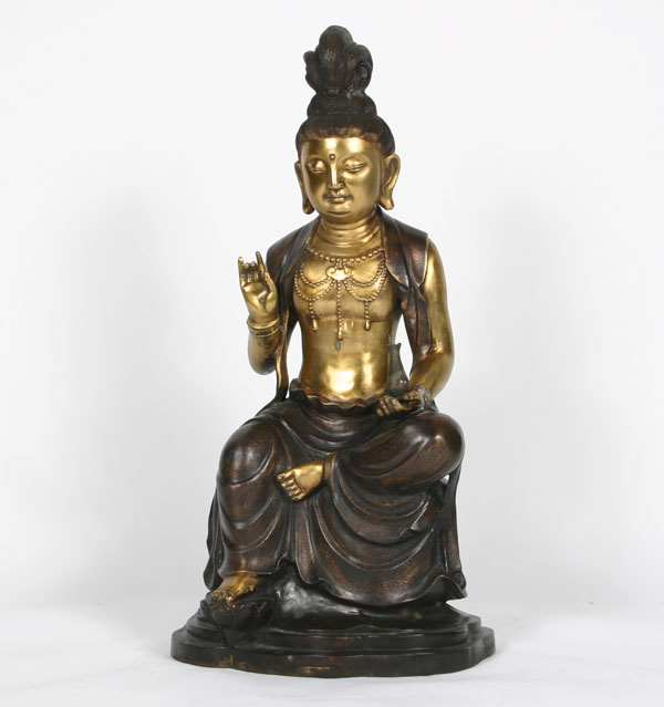 Asian cast bronze seated Quan Yin 4f40e