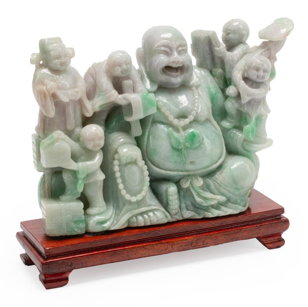 CHINESE JADEITE FIGURAL GROUPChinese 3188bd