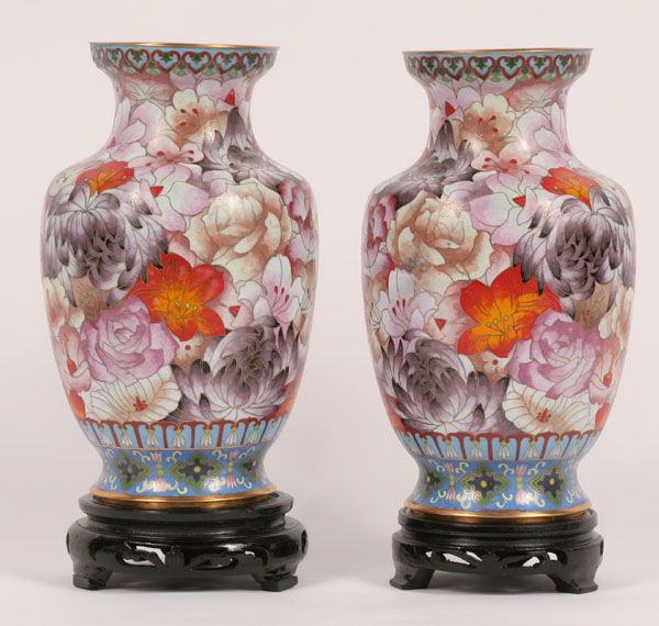 Chinese cloisonne matching floral 4f415