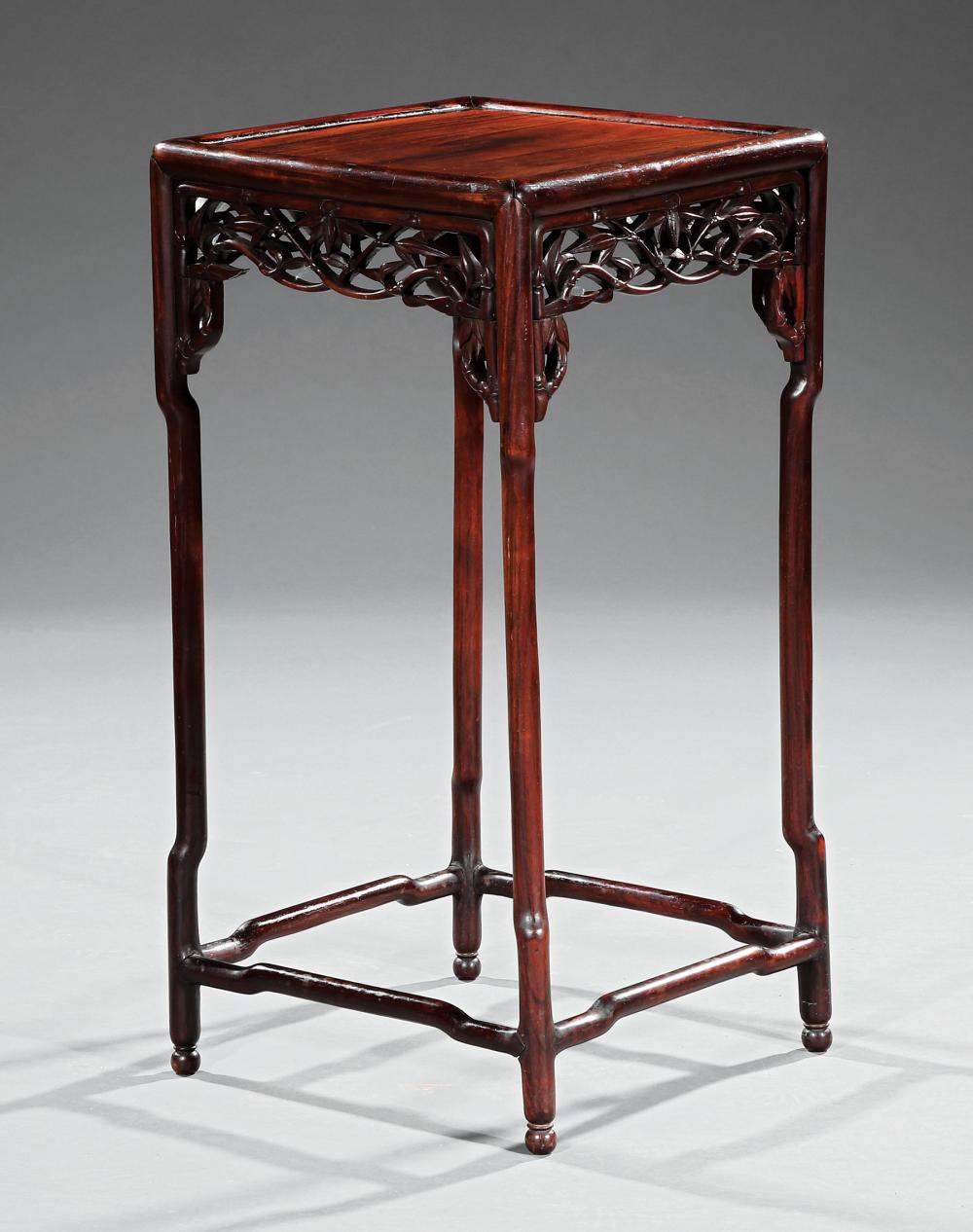 CHINESE CARVED HARDWOOD SIDE TABLEChinese