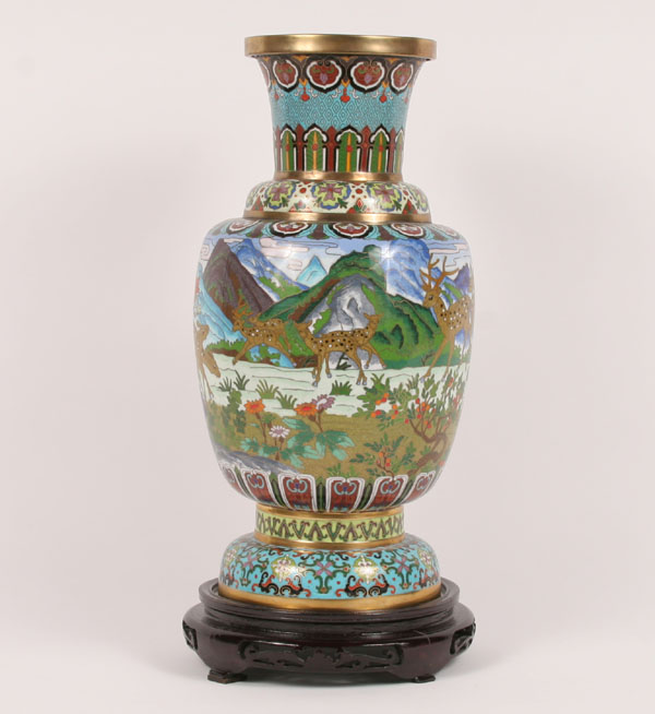 Tall Asian cloisonne shoulder vase 4f429