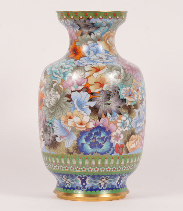 Chinese Cloisonne Vase. 15H.