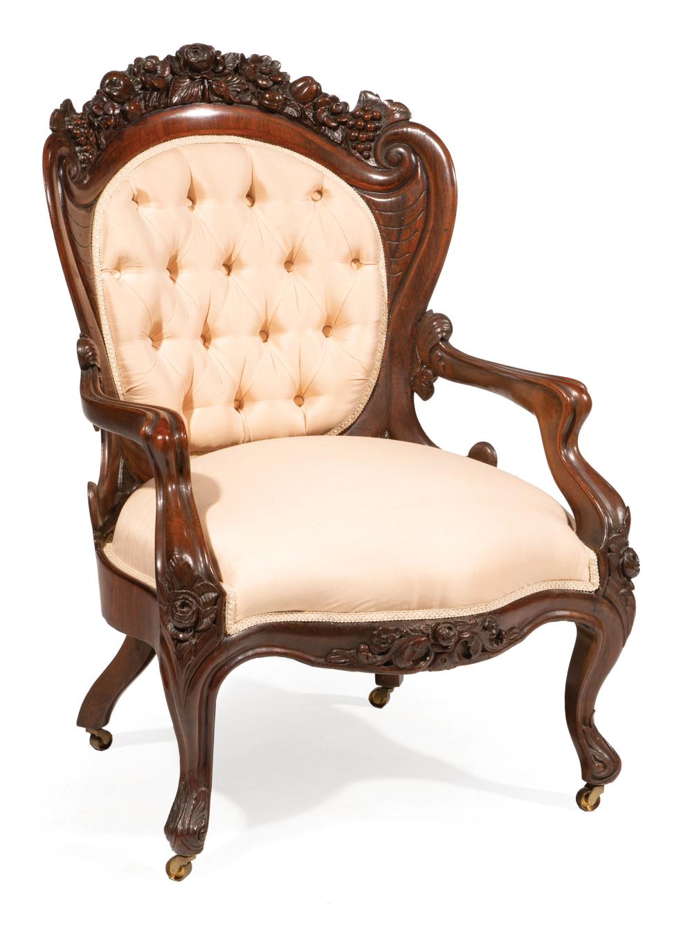 ROSEWOOD LADY'S ARMCHAIR, ATTR.