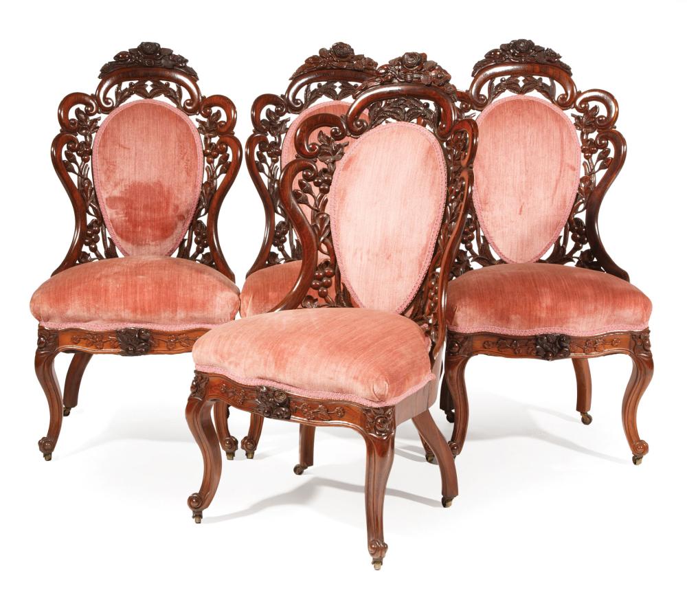 ROSEWOOD SIDE CHAIRS, ATTR. TO