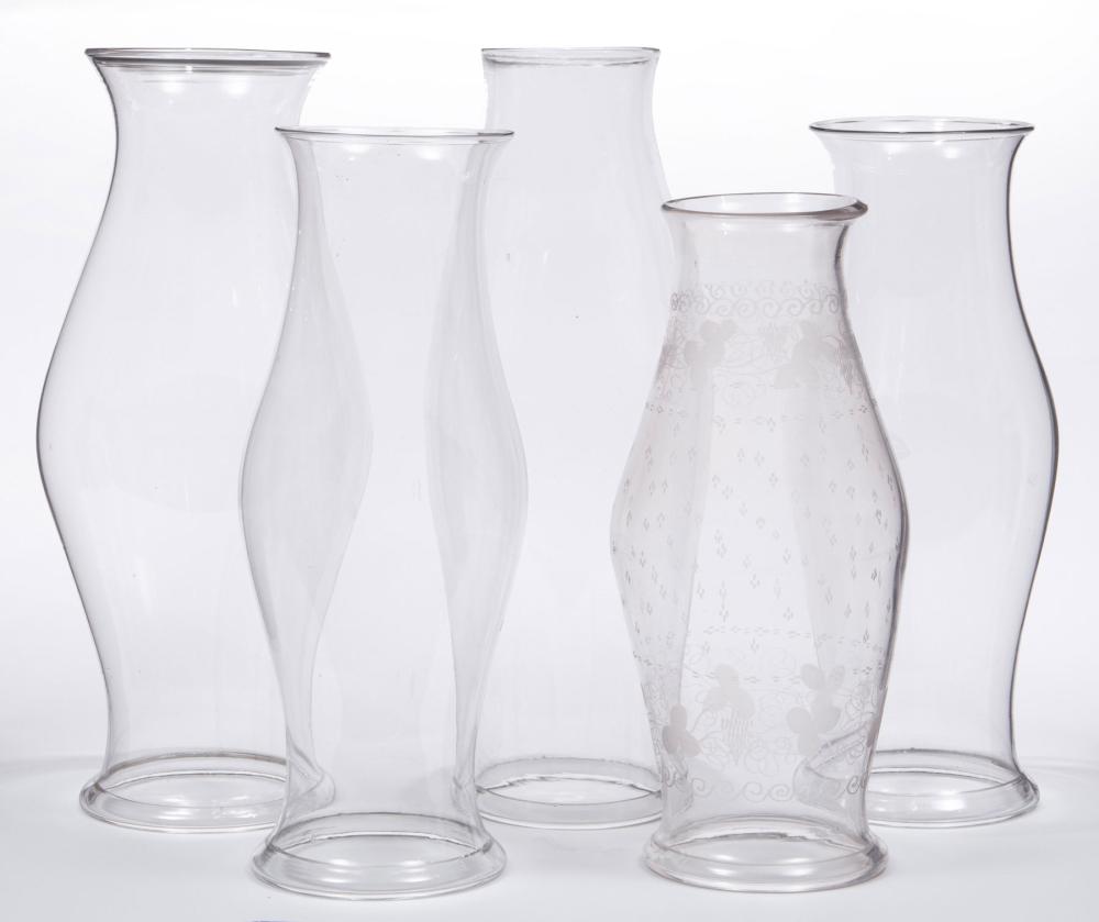 FIVE BALUSTER FORM GLASS HURRICANE 3189ff