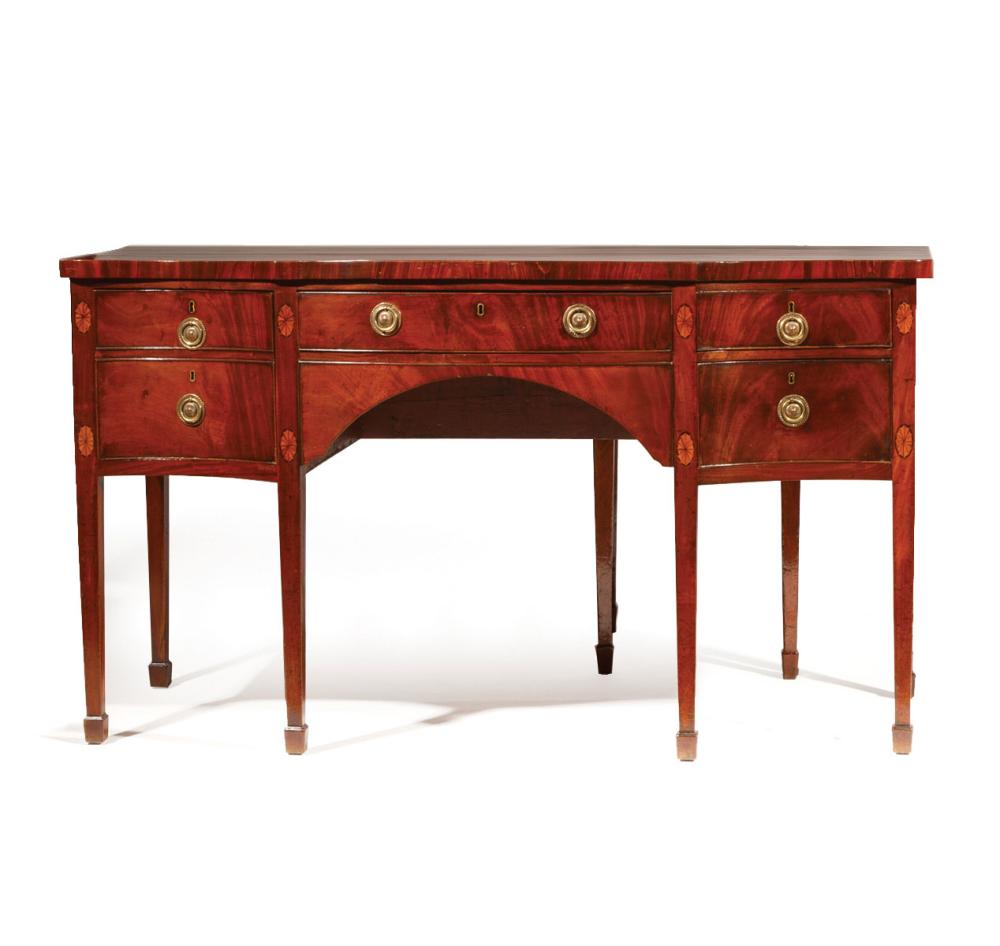 GEORGE III INLAID MAHOGANY SIDEBOARDGeorge