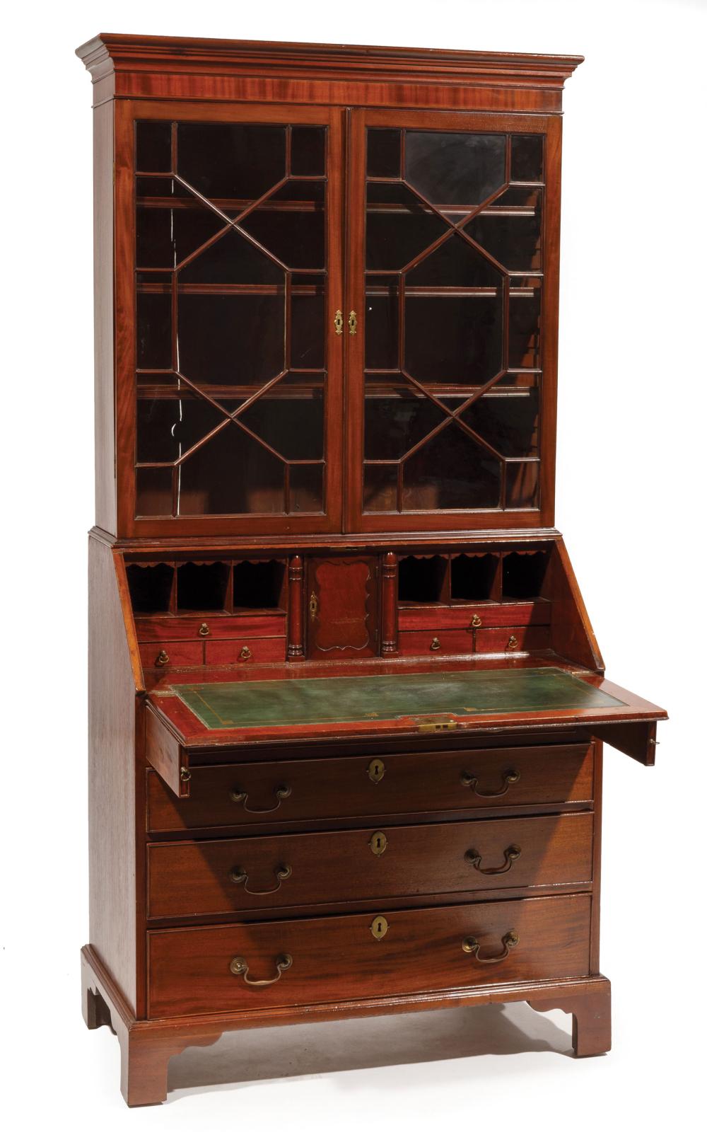 GEORGE III MAHOGANY SECRETARY BOOKCASEGeorge